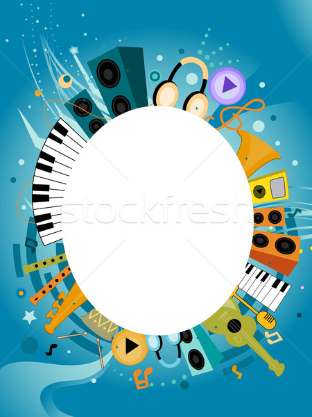 Musical volante diseno instrumentos musicales espacio texto Foto stock © lenm