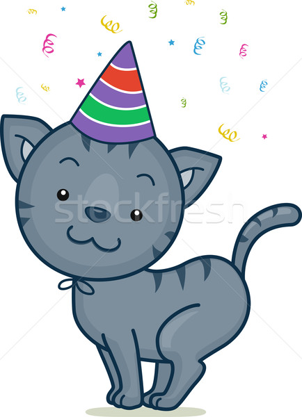 Birthday Cat Stock photo © lenm