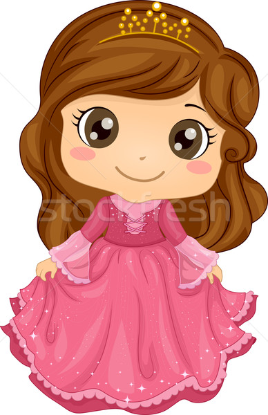 Prinses kostuum illustratie cute meisje Stockfoto © lenm
