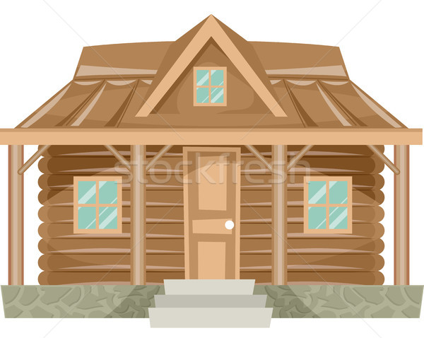 Stockfoto: Huis · cabine · illustratie · home · architectuur