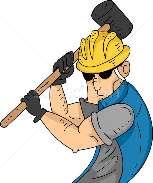 Sledgehammer Man Stock photo © lenm