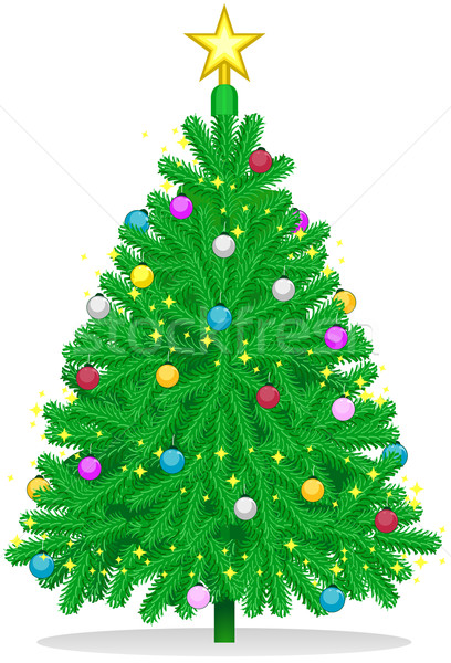 árbol de navidad diseno plástico Navidad Cartoon ilustración Foto stock © lenm