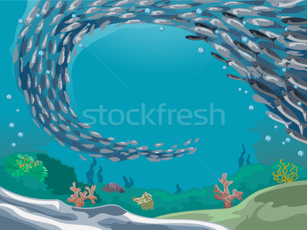 Fish School Underwater Stock photo © lenm