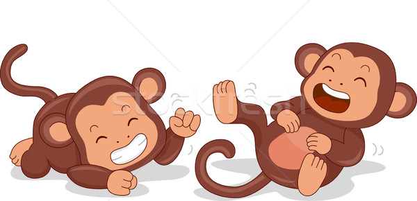 Laughing Monkeys Stock photo © lenm