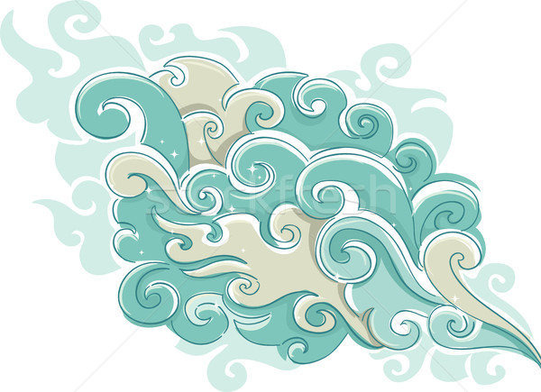 Wolk rook illustratie sterren abstract Stockfoto © lenm