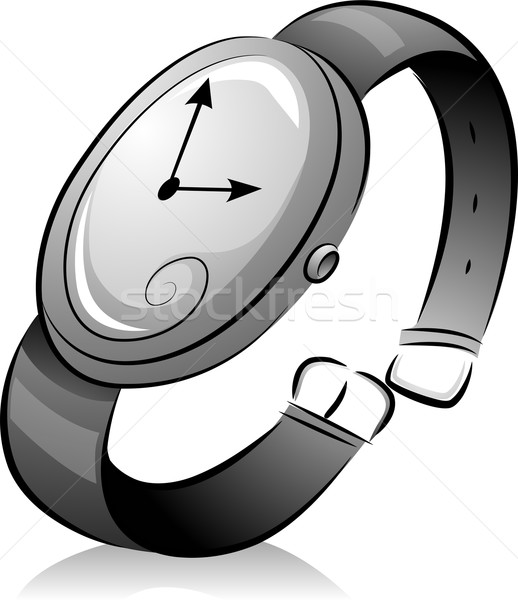 Blanc noir illustration simple design horloge [[stock_photo]] © lenm