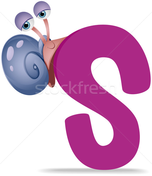 Csiga vágási körvonal kagyló állat rajz aranyos Stock fotó © lenm