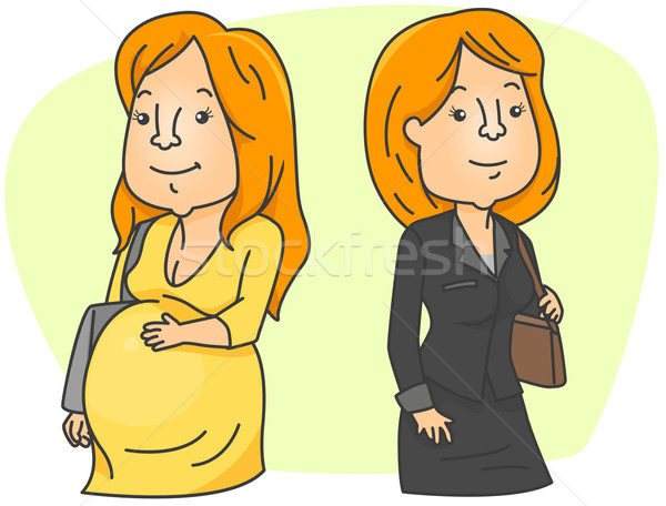 生涯 家庭 插圖 兩個女人 選擇 女子 商業照片 © lenm