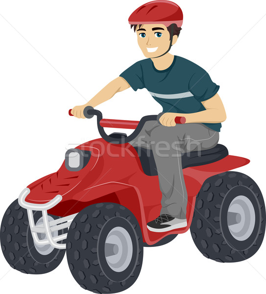 Teen Guy Quad Biking Stock photo © lenm