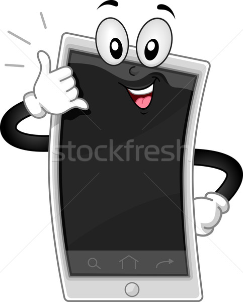 マスコット 携帯電話 私を呼び出す ジェスチャー 実例 スマートフォン ストックフォト © lenm