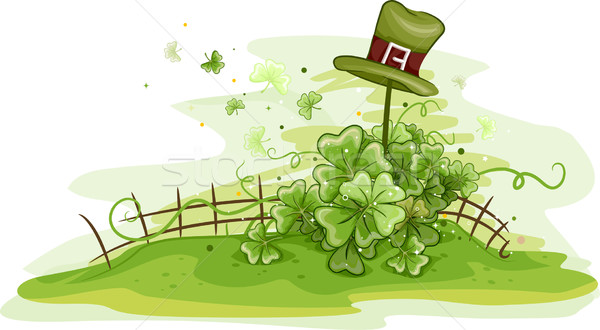 Hat забор иллюстрация растений праздник Сток-фото © lenm