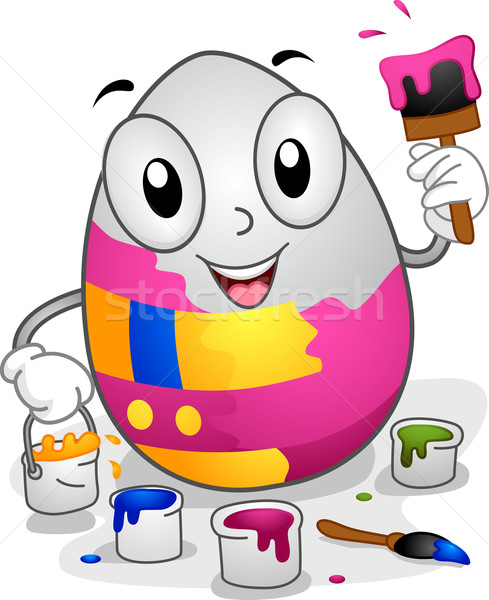 Huevo de Pascua pintura ilustración huevo pintura color Foto stock © lenm