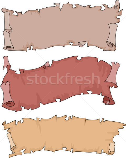 Colored Old Scroll Banners Stock photo © lenm