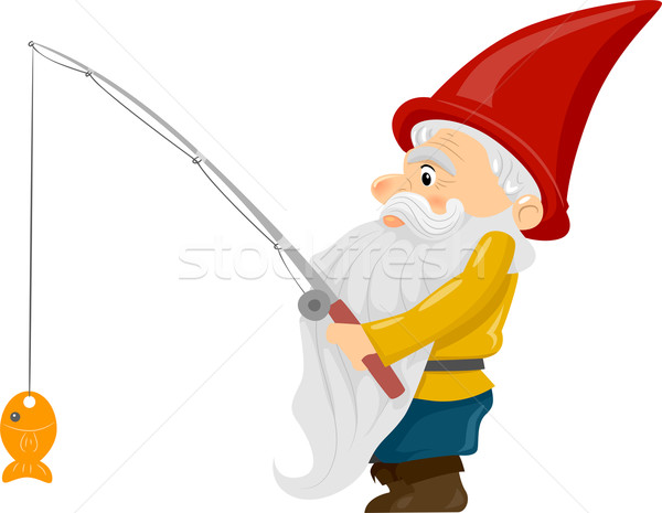 Fishing Gnome Stock photo © lenm