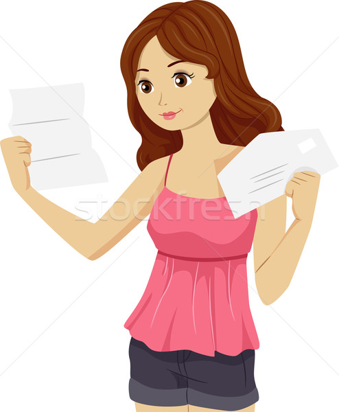 College Letter Girl Stock photo © lenm