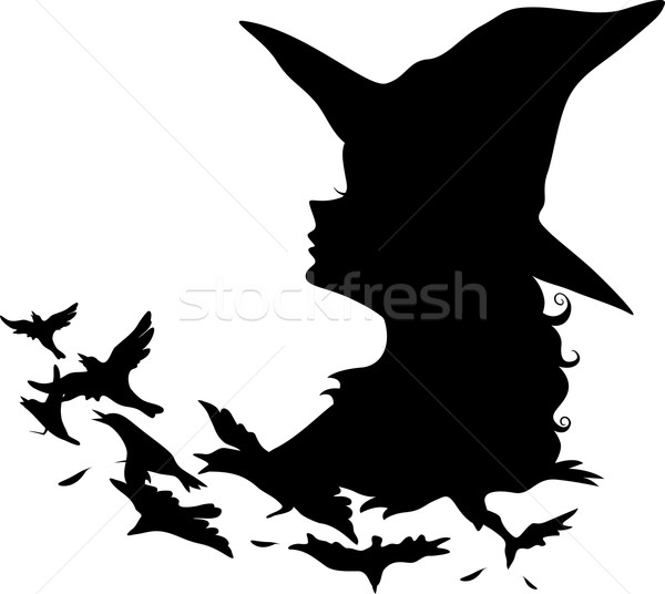 Stock photo: Witch Silhouette