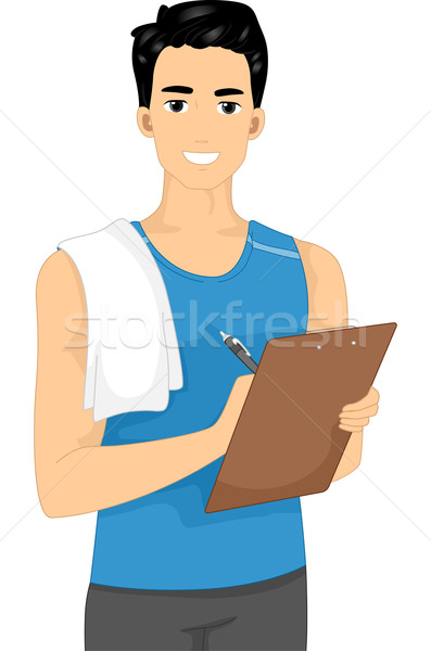 Homme fitness entraîneur illustration Homme [[stock_photo]] © lenm