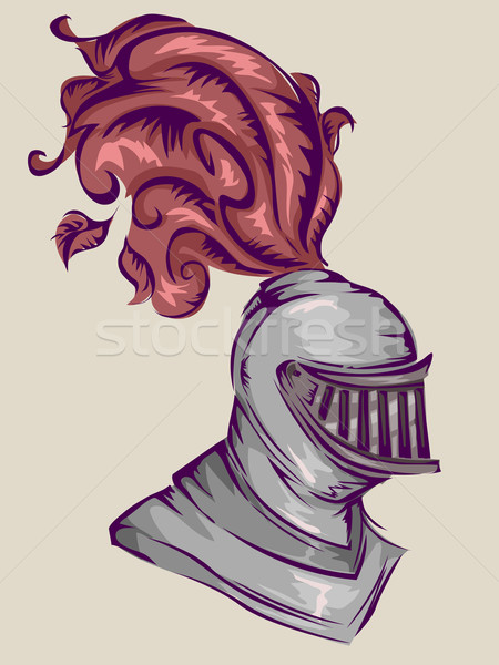 Cavaleiro capacete ilustração medieval projeto fundo Foto stock © lenm