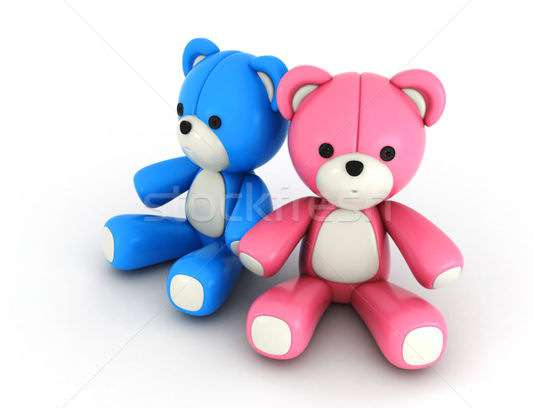 Tenha casal ilustração 3d rosa azul cores Foto stock © lenm