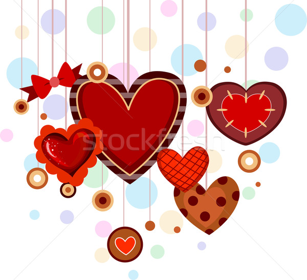Herz Illustration Herzen unterschiedlich Liebe Karikatur Stock foto © lenm