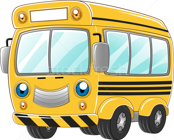 Iskolabusz illusztráció boldog iskola busz szolgáltatás Stock fotó © lenm