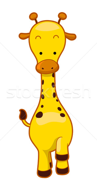 жираф иллюстрация ходьбе Cartoon мнение Safari Сток-фото © lenm