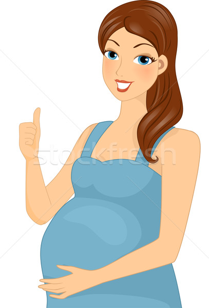 Pregnancy Thumbs Up Stock photo © lenm