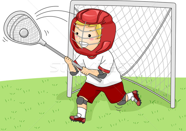 Lacrosse portero ilustración jóvenes portero nino Foto stock © lenm