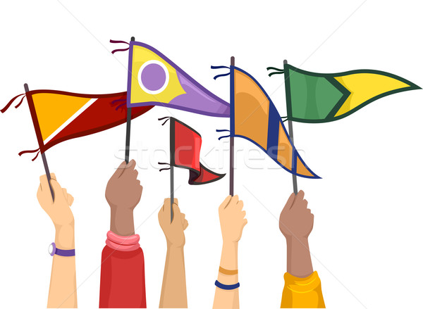 Hands College Flags Stock photo © lenm