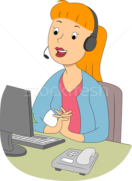 Saludo nina ilustración persona hablar teléfono Foto stock © lenm