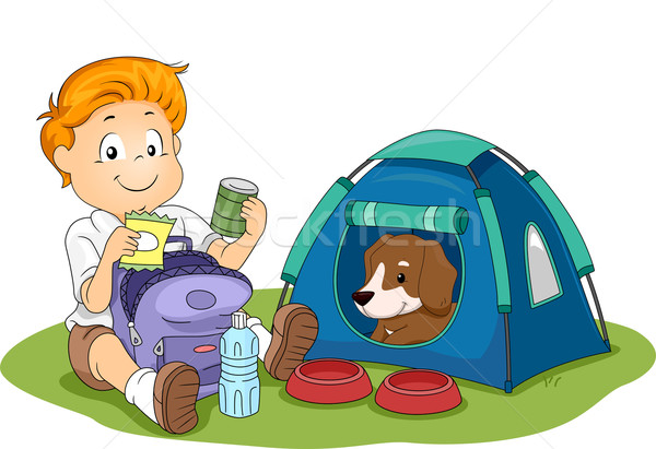 Camping Kid Stock photo © lenm