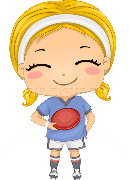 Frisbee fată ilustrare unelte sport tineri Imagine de stoc © lenm