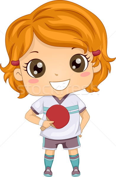 Tênis de mesa menina ilustração criança Foto stock © lenm