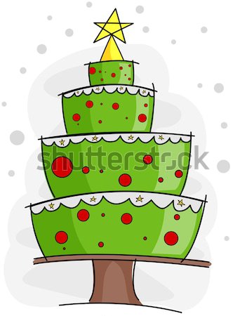 árbol de navidad diseno Navidad torta Foto stock © lenm