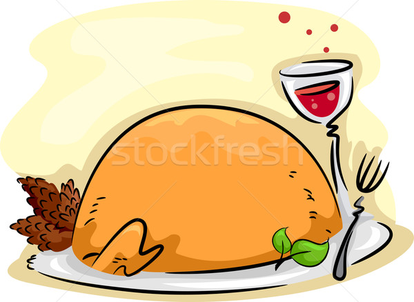 Şükran Günü yemek karalama örnek şarap akşam yemeği Stok fotoğraf © lenm