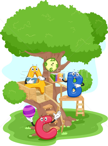 Treehouse Alphabet Mascots Stock photo © lenm