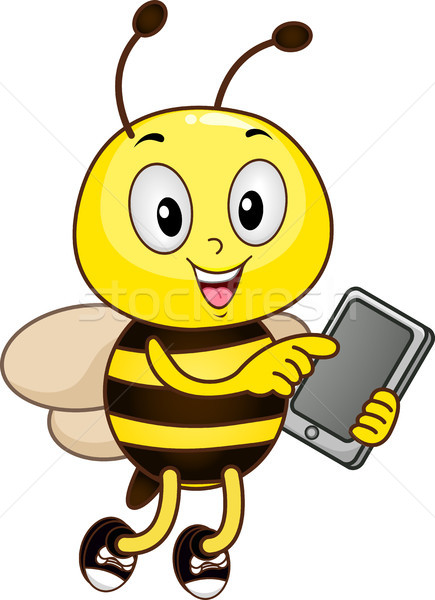 Méh tart táblagép kabala illusztráció technológia Stock fotó © lenm
