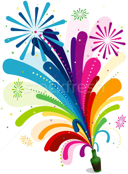 фейерверк радуга тропе дизайна звезды Сток-фото © lenm