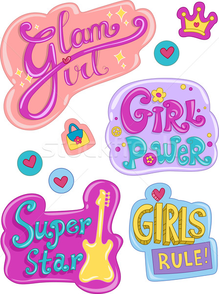 Stickers for Girls Stock photo © lenm