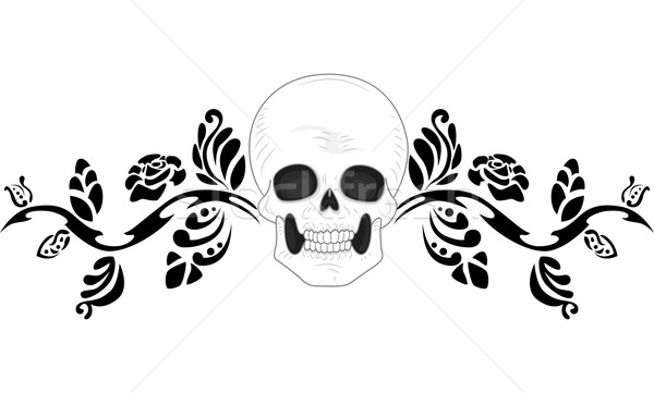 Skull Tattoo Stencil Stock photo © lenm