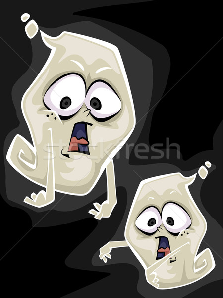 Halloween hayaletler örnek karikatür vektör clipart Stok fotoğraf © lenm