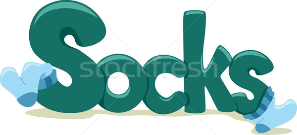 Chaussettes texte illustration mot lettre lecture [[stock_photo]] © lenm