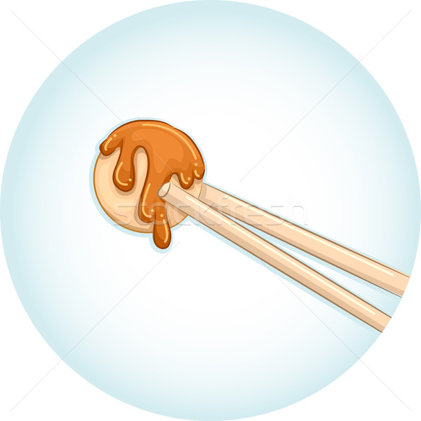 Chopsticks Takoyaki Stock photo © lenm