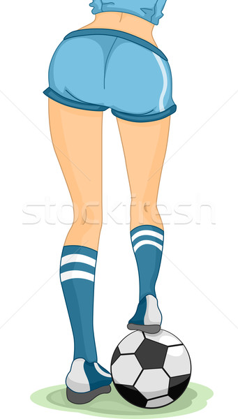 Fußball Shorts Illustration Beine Frau tragen Stock foto © lenm