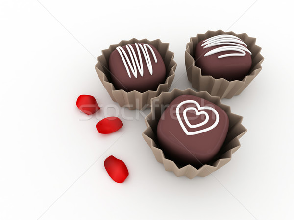 Valentin nap 3d illusztráció pici dekoratív szeretet csokoládé Stock fotó © lenm
