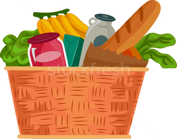 Grocery Basket Food Supplies Stock photo © lenm