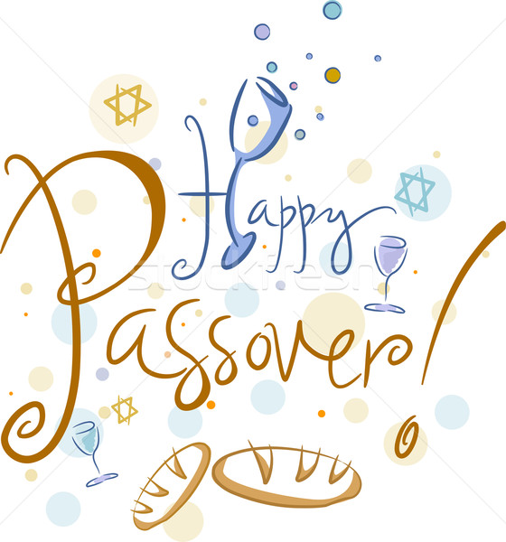 Fericit Paştele evreiesc text cuvinte celebrare Israel Imagine de stoc © lenm