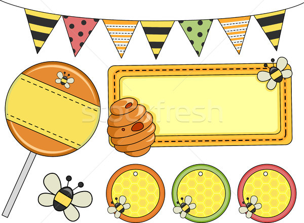 Bee Party Design Elements Stock photo © lenm