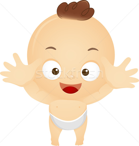 商業照片: 嬰兒 · 男孩 · 出 · 插圖 · 微笑 · 手