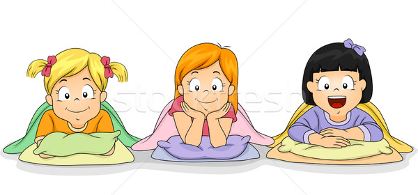 Dziewcząt ilustracja grupy dzieci dziecko dziecko Zdjęcia stock © lenm